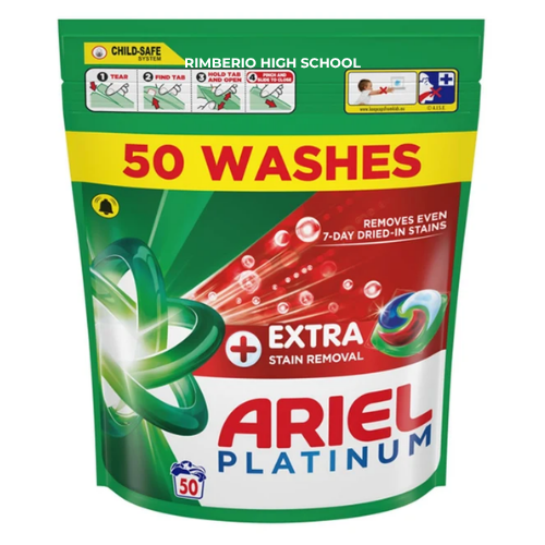   Ariel Platinum Stain Removal Pods Washing Capsules, 50 Washes